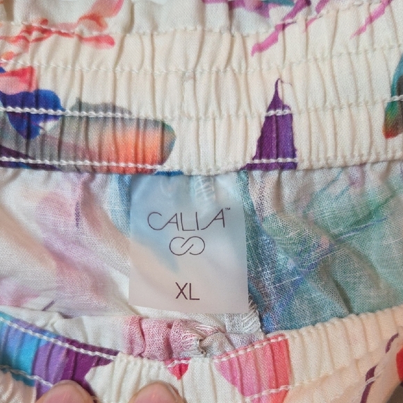 FINAL CLEARANCE Calia Floral Linen Resort Wear Wide Leg Pants In XL - Picture 2 of 12